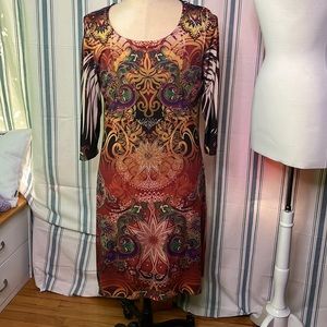 Fresh of LA slinky knit stretchy dress mandala print